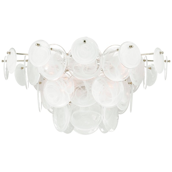 Aeirn- Loire Grande Flush Mount Pendant Light in silver and frosted glass - Picture 1 of 7